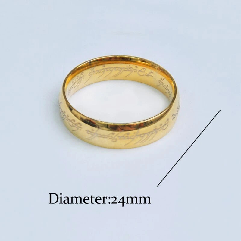 Trend Personality Titanium Steel Ring Plating Men Gold Movie The Same Accessories