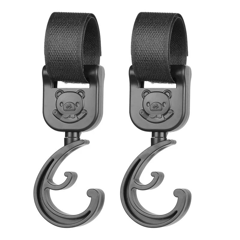 omm 2 PCS Cartoon Stroller Accessories Degree Large Hook Umbrella Car Hook and Loop Stroller Hook