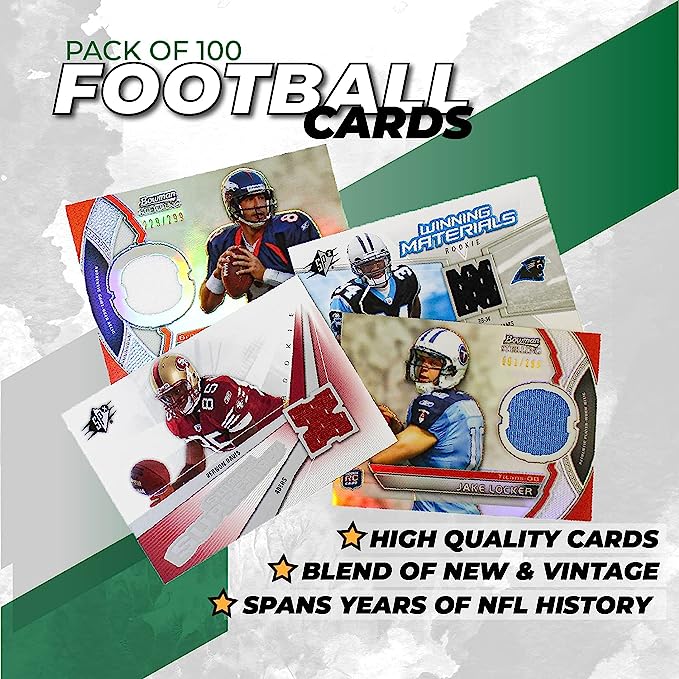 NFL Football Cards Hit Collection Gift Box | 100 Official NFL Cards