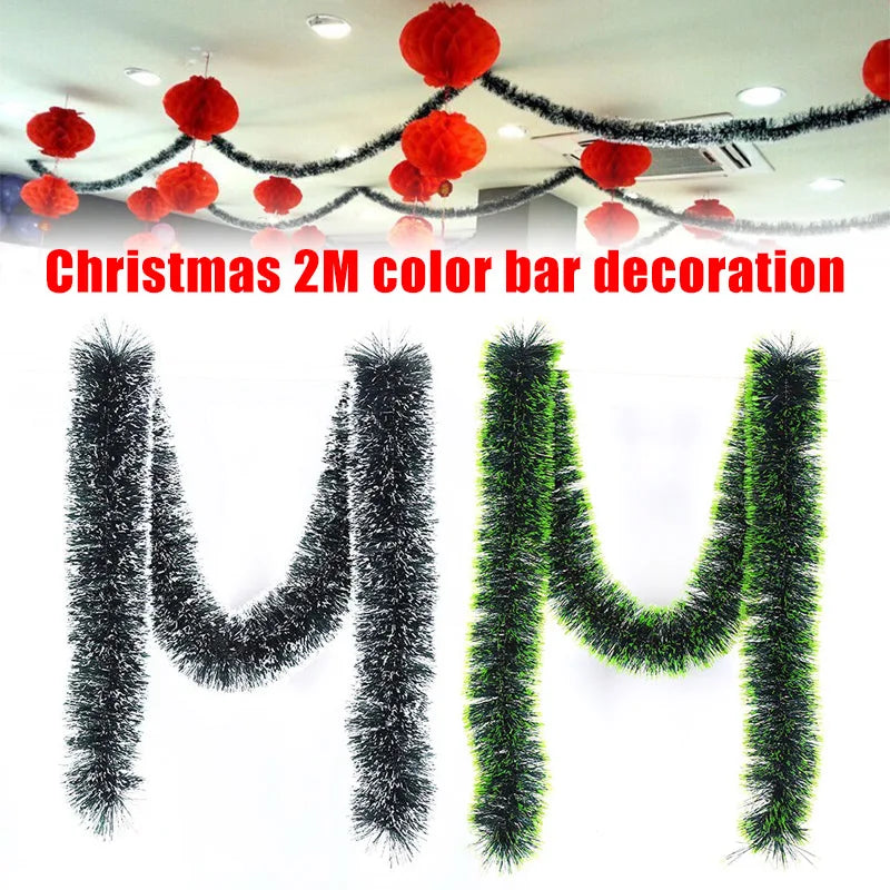 2M Christmas Garland Home Party Wall Door Decor Christmas Tree Ornaments For Stair Fireplace Xmas Decoration Party Supplies